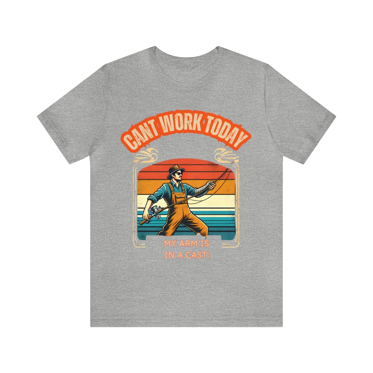 Humor-Filled Fishing Excuse T-Shirt - 'Can't Work Today, My Arm is in a Cast' - Angler's Delight Tee
