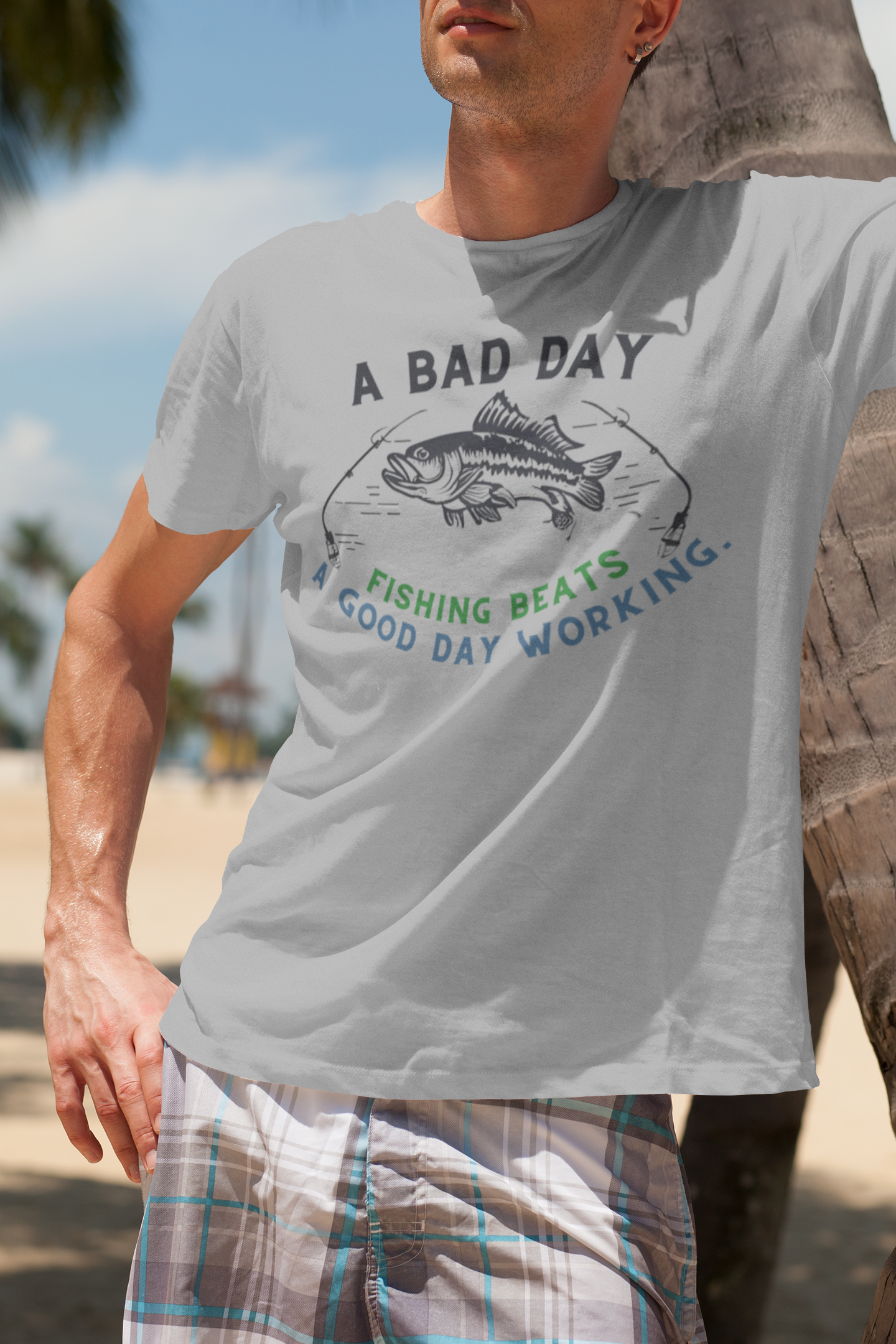 "Premium Fishing Enthusiast T-Shirt - 'A Bad Day Fishing Beats A Good Day Working' Graphic Tee"