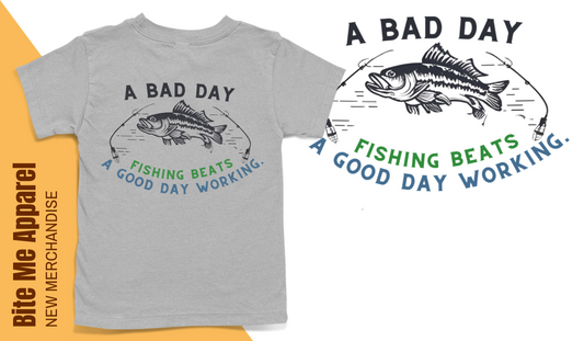"Premium Fishing Enthusiast T-Shirt - 'A Bad Day Fishing Beats A Good Day Working' Graphic Tee"